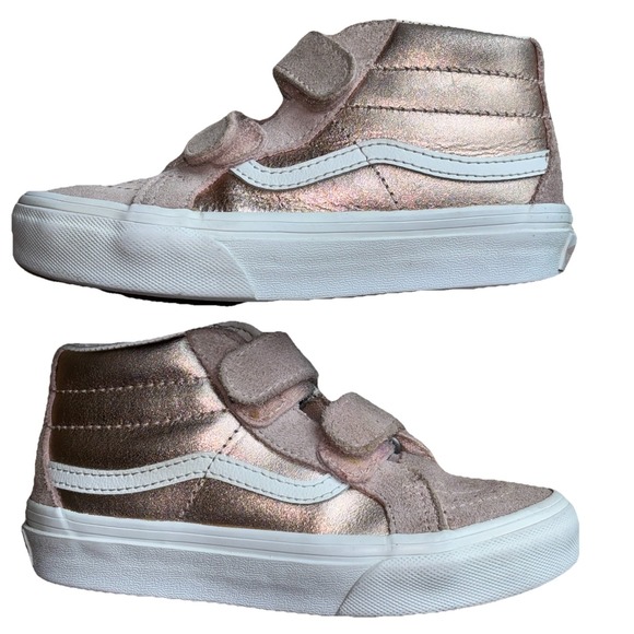 Vans Kids Sk8-Mid Reissue V Metallic Shoe 11.5T Rose Gold Pink - Picture 2 of 11